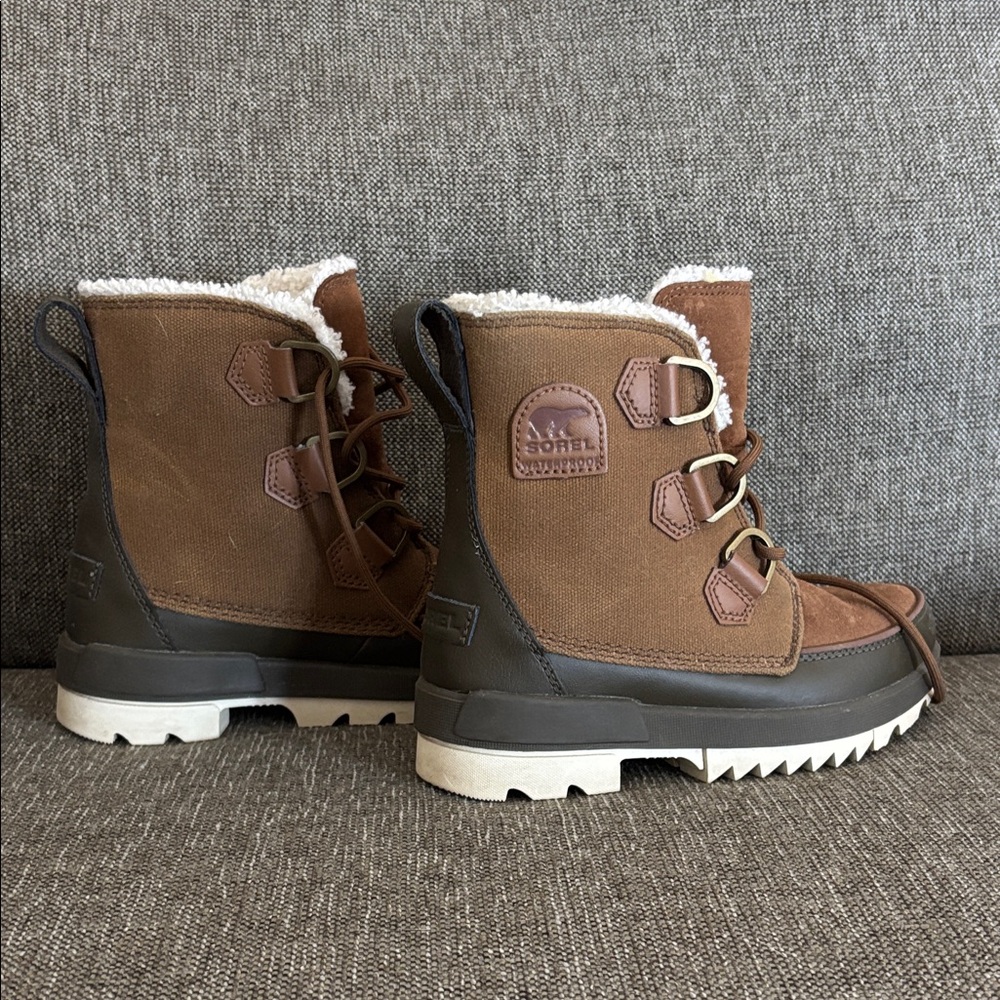 Sorel Brown and Cream Winter Boots
